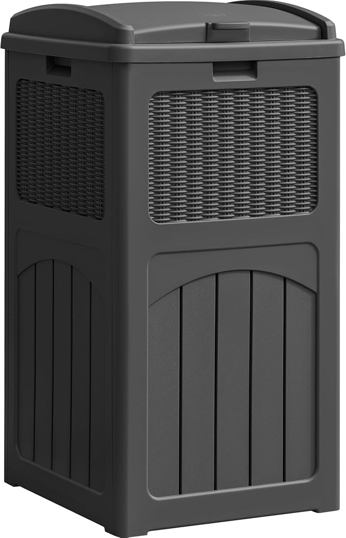 YESHOMY 33 Gallon Resin Outdoor Trash Can by SearchallYESHOMY