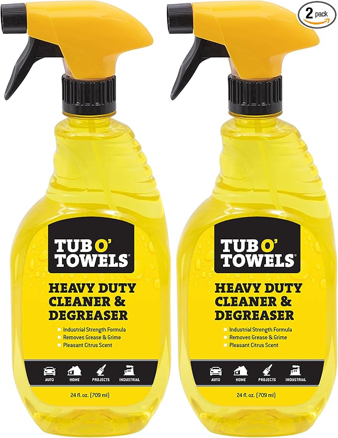 Tub O' Towels Heavy Duty Cleaner and Degreaser Spray Helps in Removing Oil Tar by TubOTowels