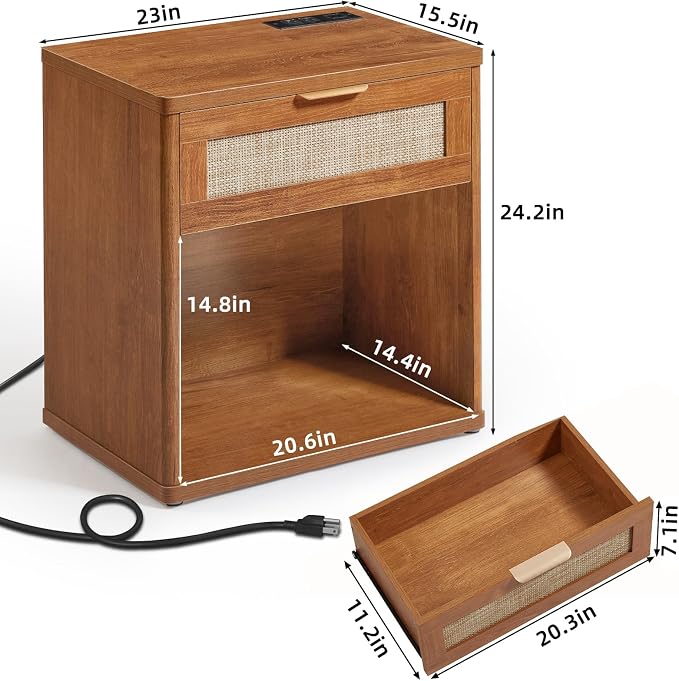 LEYAOYAO Rattan Nightstand - Image 2
