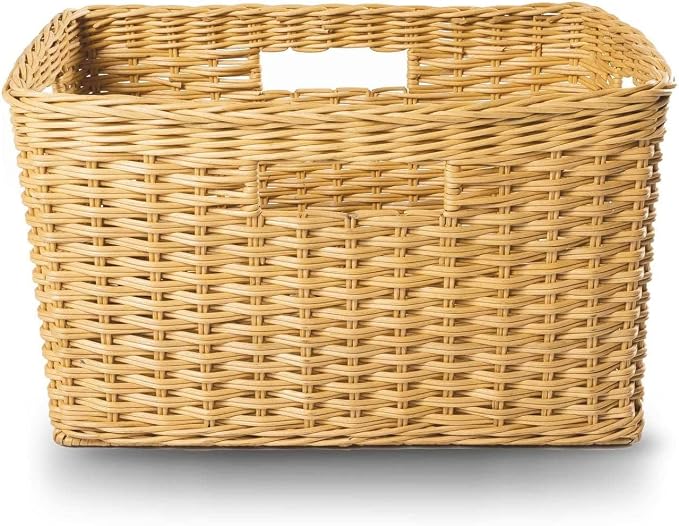 The Basket Lady Tall Rectangular Wicker Storage Basket, 22.5 in L x 16 in W x - Image 3