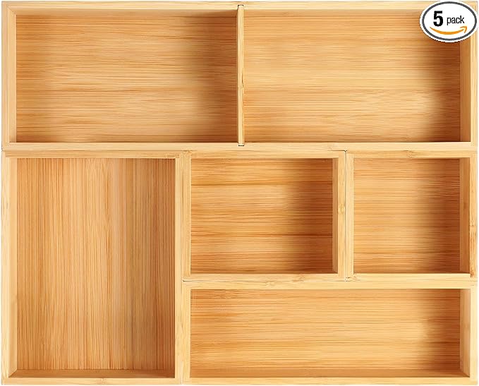 Fabsome Bathroom Drawer Organizer, Bamboo Box Bin by Fabsome