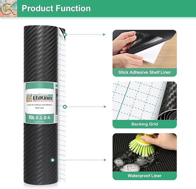 Self-Adhesive Shelf Liner Kitchen Liner, Waterproof Backed Paper Easy Peel and - Image 2