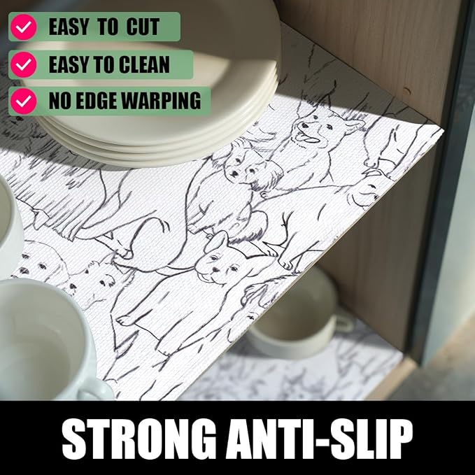 Dog Shelf Liner Non-Adhesive and Strong Non-Slip, Animal Cabinet Drawer Liners - Image 2