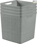 Curver Set of 4 Jute Large Cube Decorative Plastic Organization and Storage by Curver