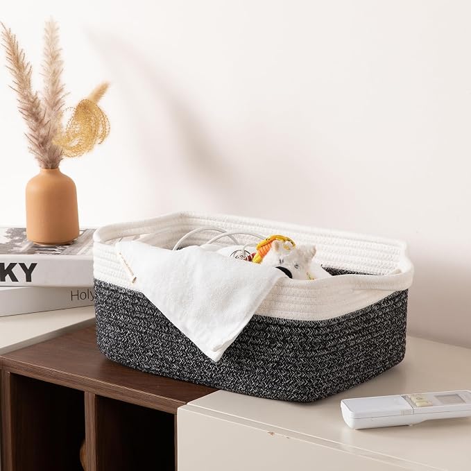 OIAHOMY 3 Pack Storage Baskets for Organizing, Woven Cotton Rope Basket for - Image 6
