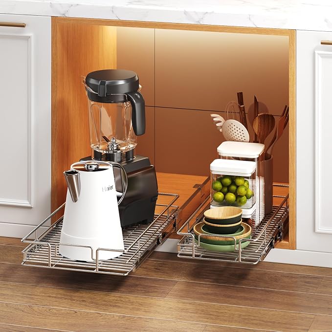 Pull Out Cabinet Organizer 13½" W x 21½" D, Heavy Duty Cabinet Pull Out Shelves - Image 6
