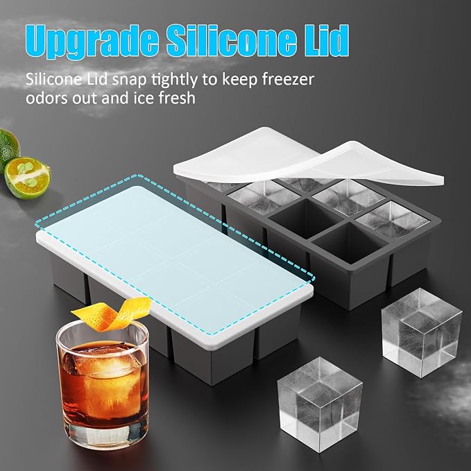 Large Ice Cube Trays for Whiskey: FDDAI Big Silicone Ice Cube Trays - Image 5