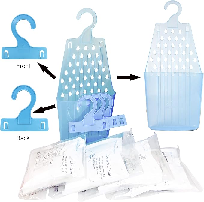 Moisture Absorber Packets with Plastic Case & Hook, Odor Eliminator, Leak Proof - Image 4