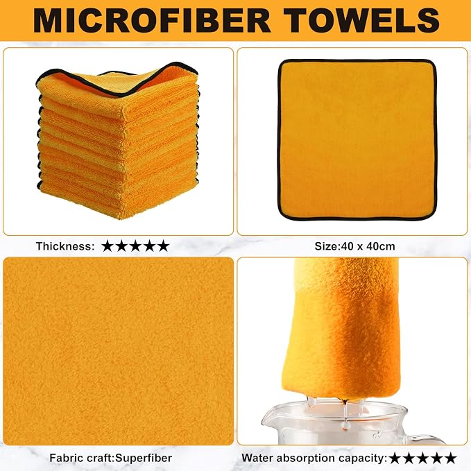 Tallew 80 Pcs Microfiber Towels 16 Inch x 16 Inch Microfiber Cloth Car Drying - Image 2