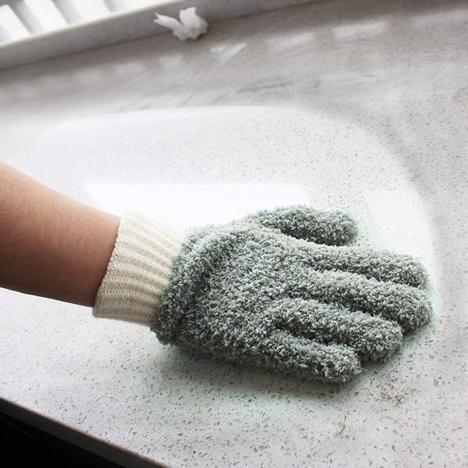 MIG4U 3 Pairs Microfiber Dusting Gloves, House Cleaning Glove - Image 3