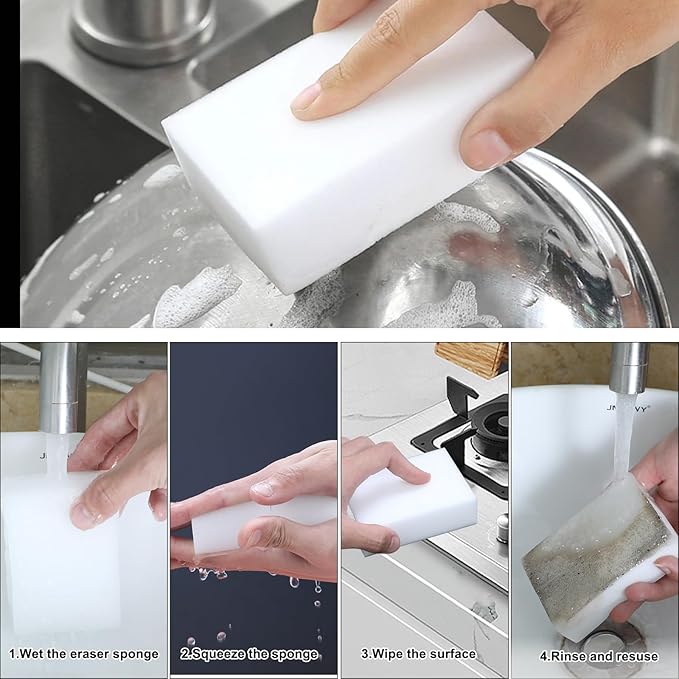 2X Density Magic Sponge Eraser, Extra Thick and Long Lasting Melamine Cleaning - Image 3