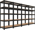 HOMEDANT House Black 5 Tier 24.4" W Laminated Metal Shelving Unit Adjustable by TheBestOrganizingSolution