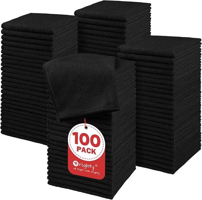 Orighty Microfiber Washcloths Bulk Towels Set 100 Pack, Highly Absorbent and by AllRightinOrighty