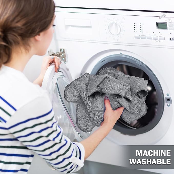 Tanlade Microfiber Cleaning Cloth 6"x6" Cleaning Rags Reasonable Kitchen Towels - Image 6