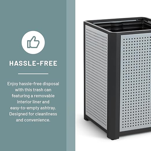 Safco Evos Steel Trash Can, 38 Gallons, Indoor and Outdoor Use, Commercial - Image 3