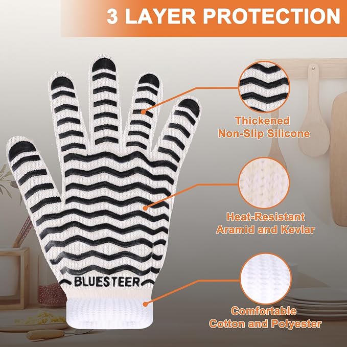Oven Gloves 932°F Heat Resistant Oven Mitts - Image 3