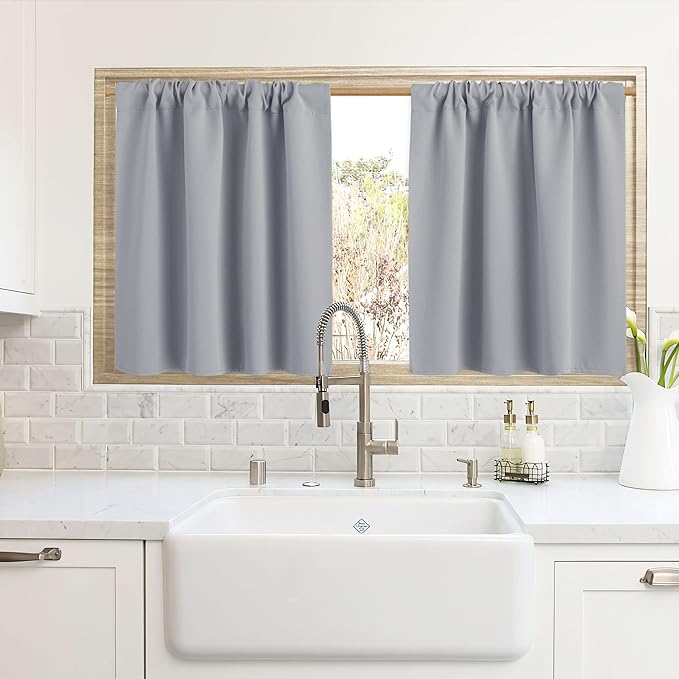 RYB HOME Blackout Curtains for Kitchen, Over Sink Privacy Curtains Window Decor by RYBHOME
