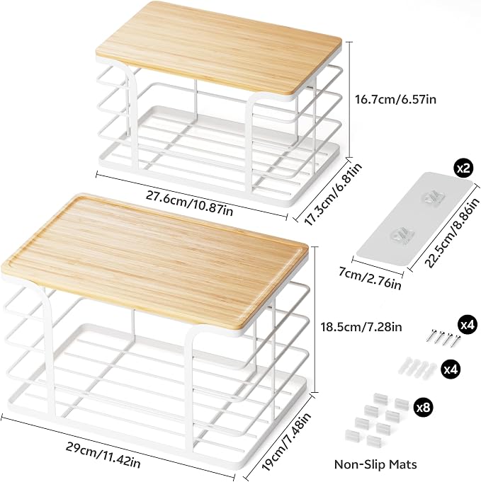 2 Pack Extra Large Stackable Pantry Organizer, Wall Mount Garbage Bag Holder - Image 3