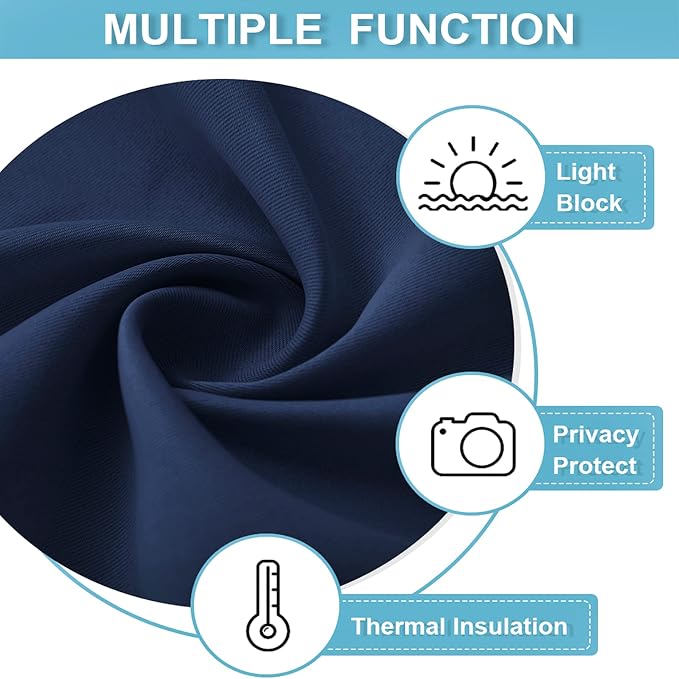 RYB HOME Blackout Kitchen Curtains 2 Panels Set, Room Darkening Small Window - Image 5