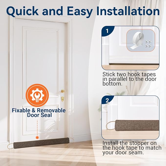 Door Draft Stopper for Bottom of Door, 36’’ Heavy Duty Under Door Draft Blocker - Image 5