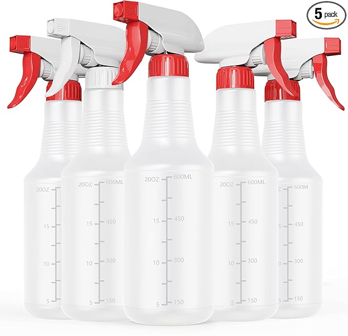 Veco Spray Bottle with Measurements and Adjustable Nozzle, HDPE Plastic Spray by Veco