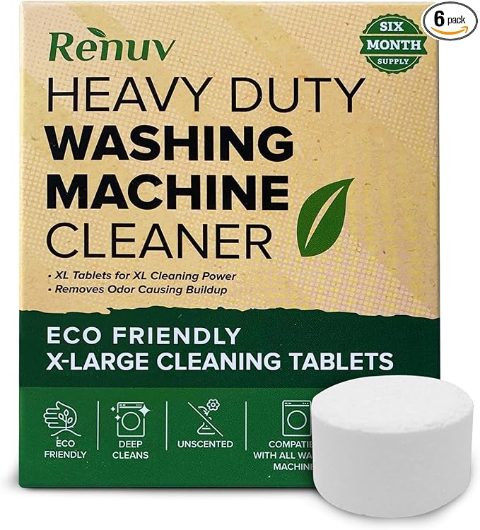Renuv Heavy Duty Washing Machine Cleaner Descaler Tablets by Renuv
