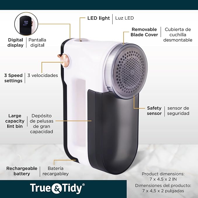True & Tidy XL Rechargeable Fabric Shaver - Image 9
