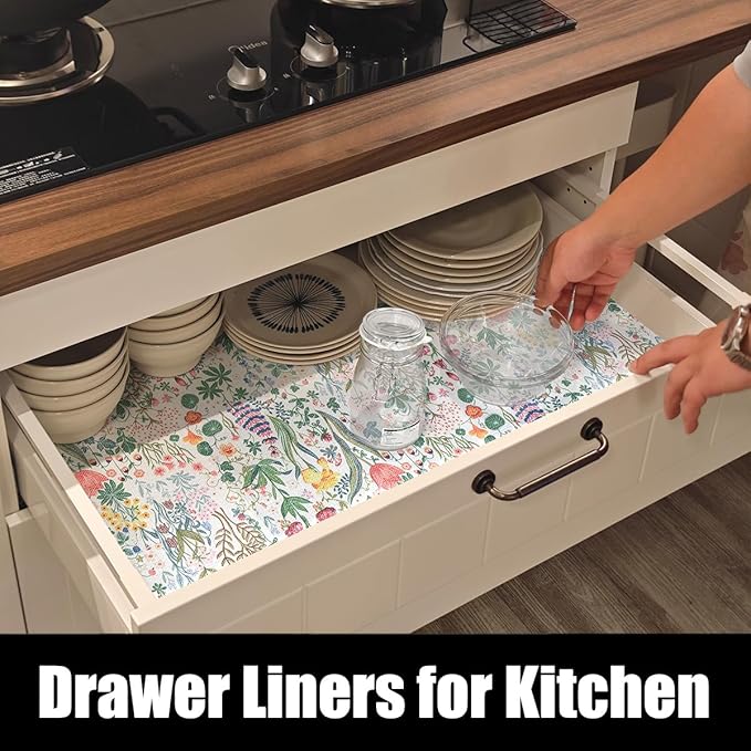 Floral Shelf Drawer Liners, 16IN x 10FT Non Adhesive and Strong Non-Slip - Image 4