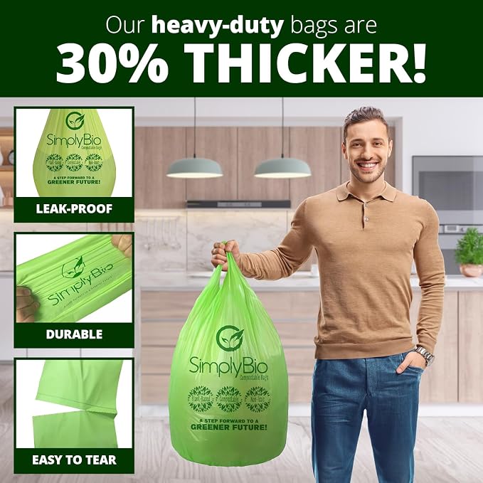 Simply Bio 13 Gallon Compostable Trash Bags Liners - Image 4