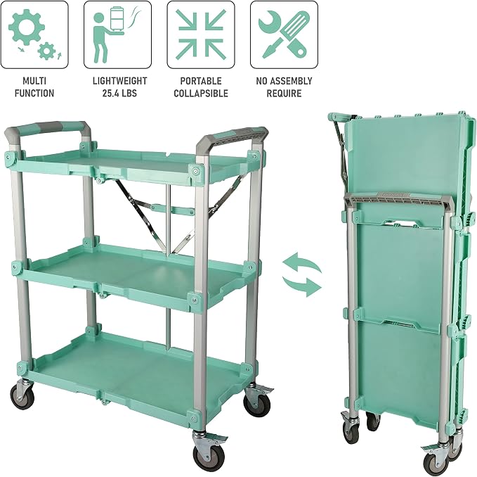 Olympia Tools 89-353 Pack N Roll Collapsible Service Cart, 300LB Capacity - Image 4