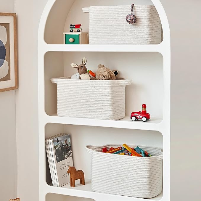 Cotton Rope Storage Basket 15"x10"x9" – Fabric Storage Bins - Image 9