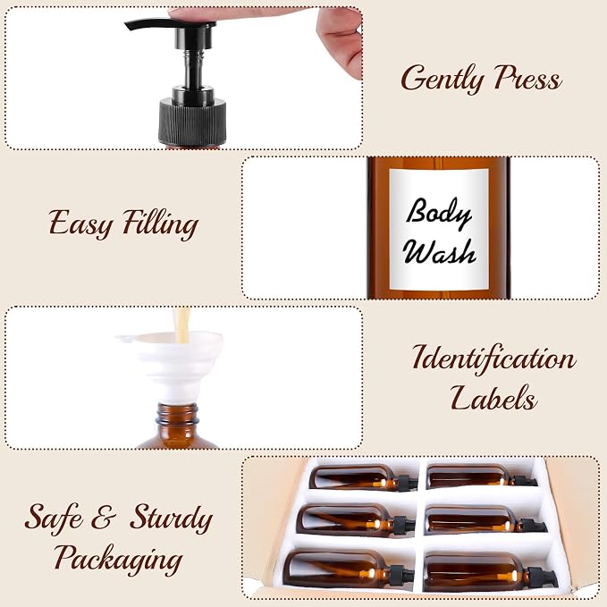 12 Pack Amber Glass Bottles 16oz - Image 5