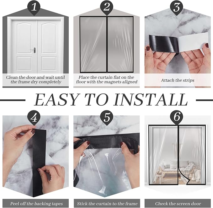 Amylove Zipper 72 x 80 Inch Dust Barrier Door Kit Construction Door Barrier 6 x - Image 4