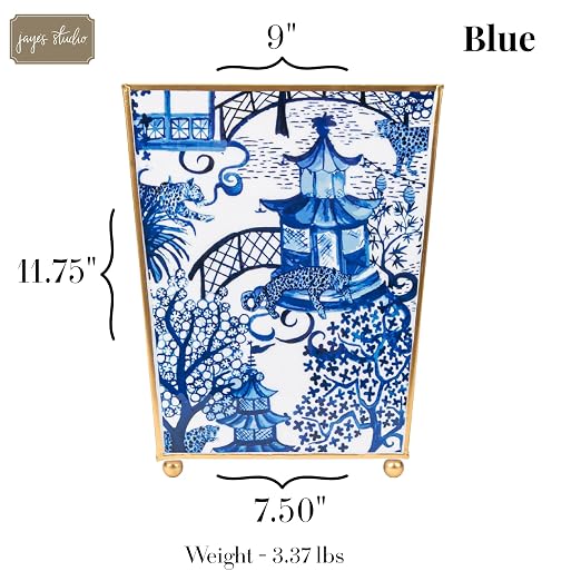 Jaye’s Studio Garden Party Decorative Gold Waste Basket - Image 5
