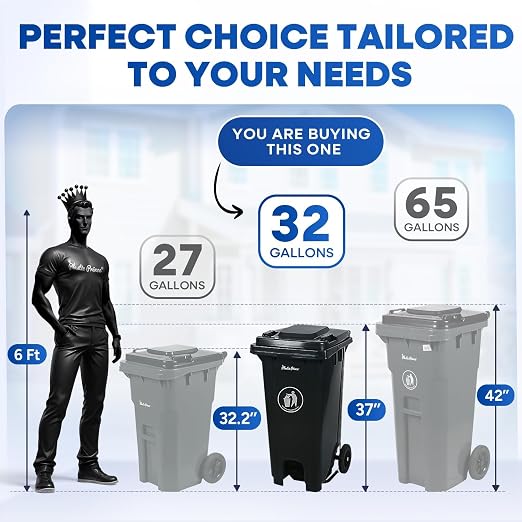 32 Gallon Step-On Large Outdoor Trash Can - Image 7