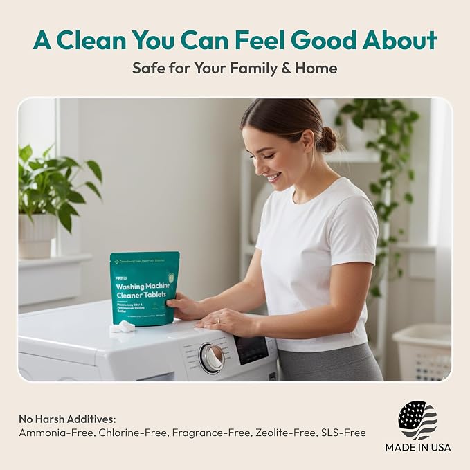 FEBU Washing Machine Cleaner Tablets Made in USA | Washer Machine Cleaner - Image 5