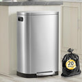 13 Gallon Trash Can with Lid, 50L Fingerprint Proof Stainless Steel Kitchen by trashcan