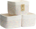 Small Organizing Baskets for Cubes Shelf, 9.7x9.7x7.1 Inch Rope Woven Storage by MiniArkStorageBasketsHome