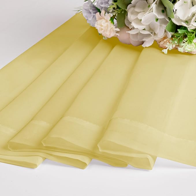 Chyhomenyc Sheer Yellow Curtains 90 inches Long 2 Panels, Light Filtering Soft - Image 7