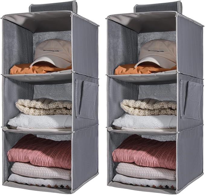 2 Packs Hanging Closet Organizer Stroage, 3-Shelf Hanging Shelves by WelcometoYRCBEHFU