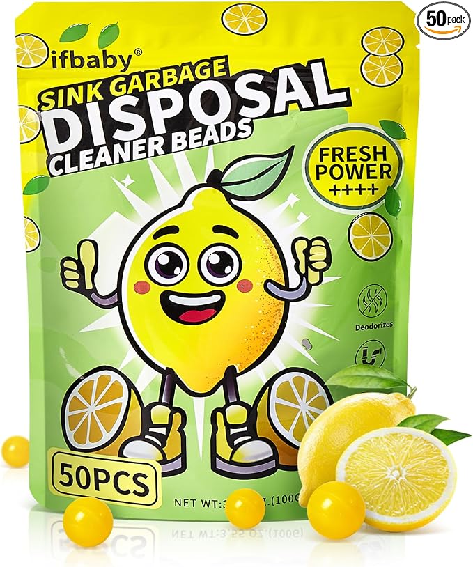 50 Count Garbage Disposal Cleaner and Deodorizer – Sink Odor Eliminator by ifbaby