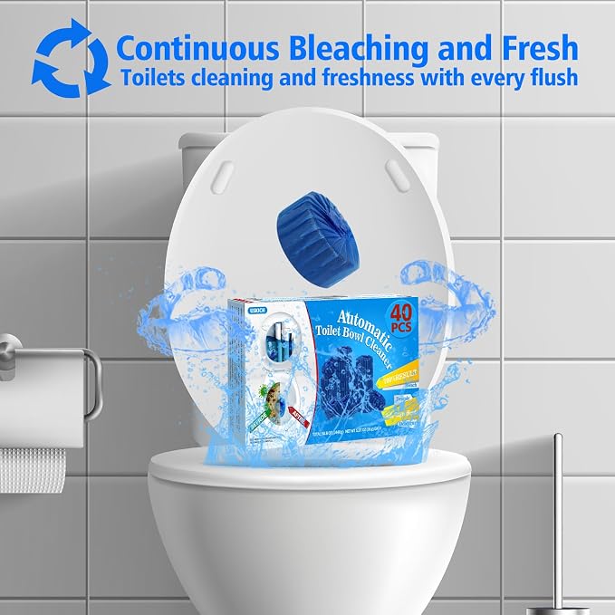 USKICH 40 Pack Toilet Bowl Cleaner Tablets, Long-Lasting Household Toilet - Image 2