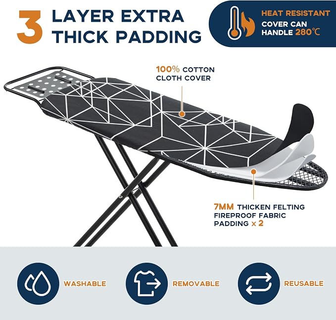 Ironing Board 43x13, Compact Iron Board Full Size - Image 3