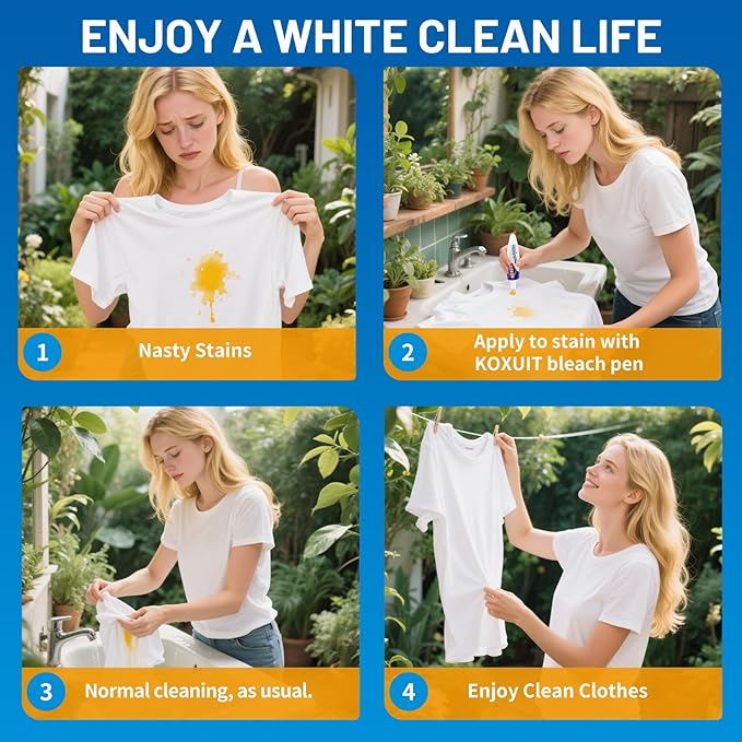 Bleach Pen, Bleach Pen for Clothing, bleach gel Pen, Stain Remover Pen - Image 4
