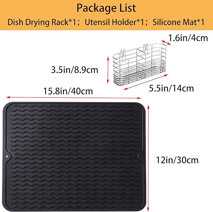 Stainless Steel Dish Drying Rack, Expandable Fruit & Vegetable Drain Rack over - Image 6