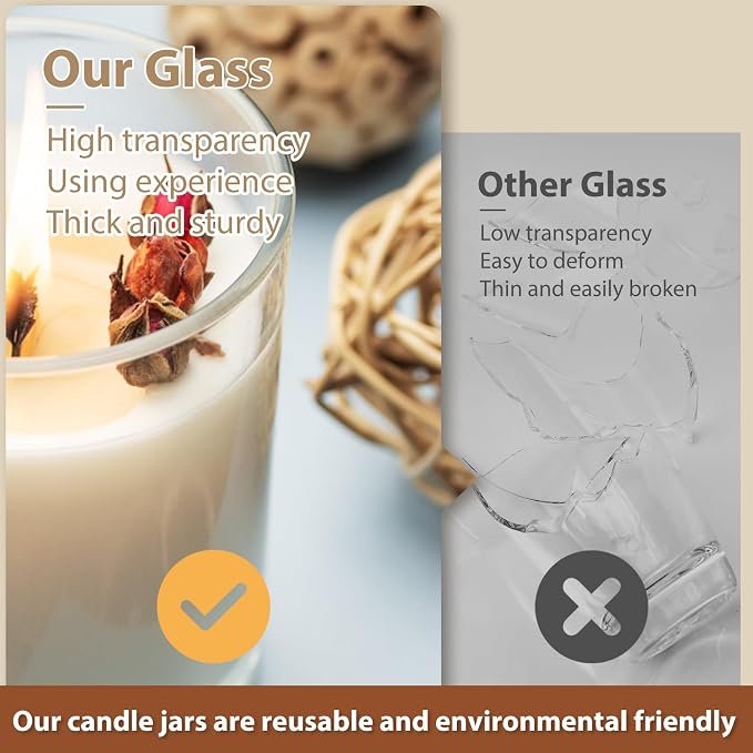 Thick Candle Jars for Making Candles 12 Pcs, 7 OZ Empty Jars - Image 6