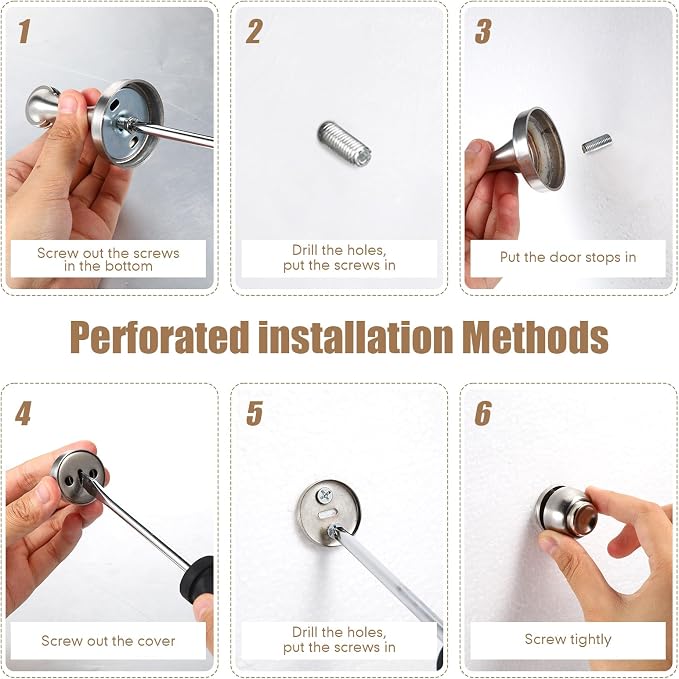 8 Pcs Magnetic Door Stoppers Stainless Steel Door Stops Magnetic Catch Holder - Image 4