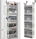 Over The Door Organizer 5-Shelves and 10 Side Pockets, Over The Door Storage by ROOMTALK