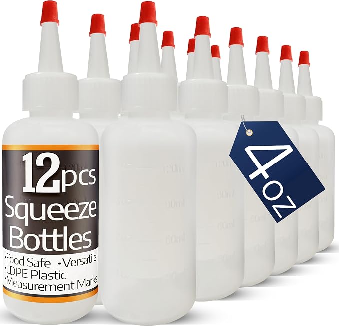 Plastic Squeeze Bottles with Red Tip Cap, 4 Oz Squirt Bottle - Image 11