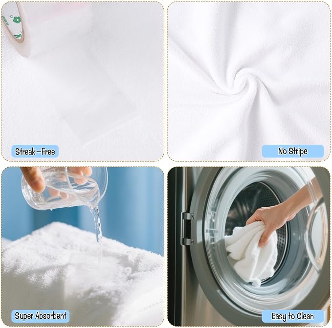 4 Pack Extra Large Microfiber Cleaning Cloths 20"x30", Lint-Free Reusable Towels - Image 6